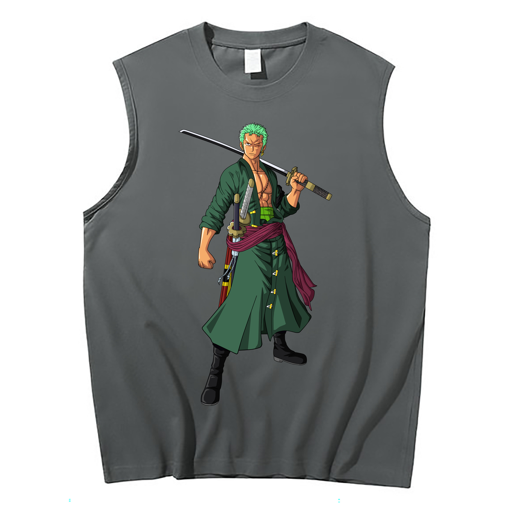 ワンピース ロロノア・ゾロ ONE PIECE Roronoa Zoro コットン100％タンクトップ（フロントプリント）